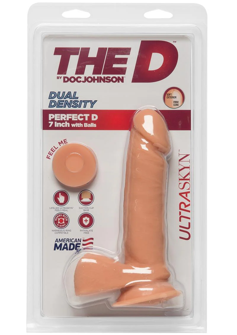 The D Perfect D Dual Density ULTRASKYN Dildo with Balls - Image 11