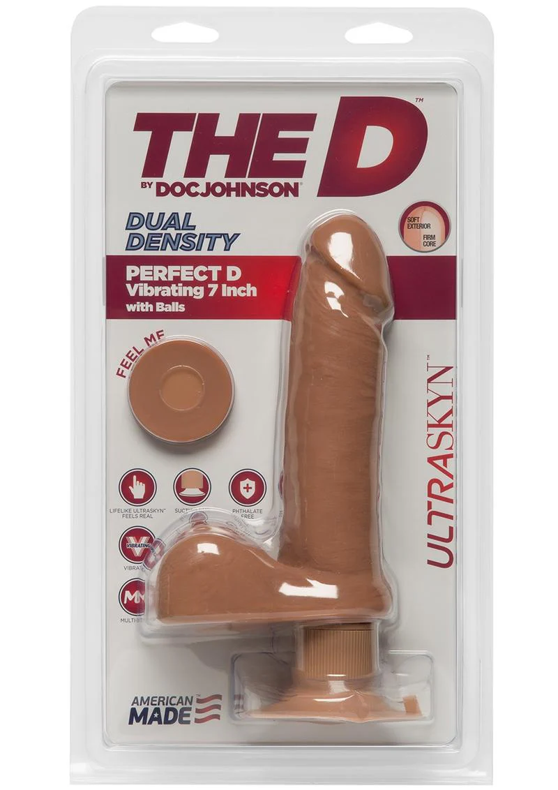 The D Perfect Dual Density Vibrating Dildo With Balls - Image 6