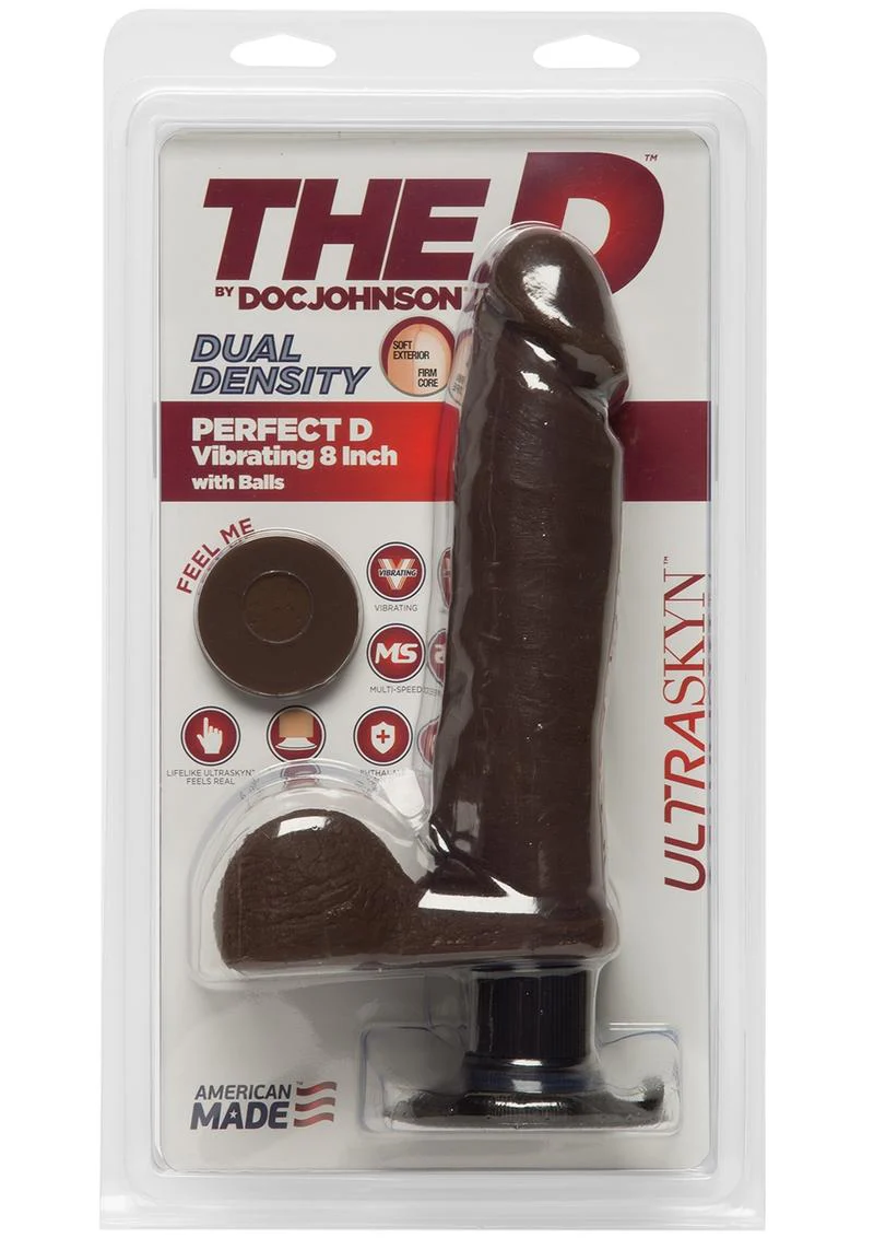 The D Perfect Dual Density Vibrating Dildo With Balls - Image 7