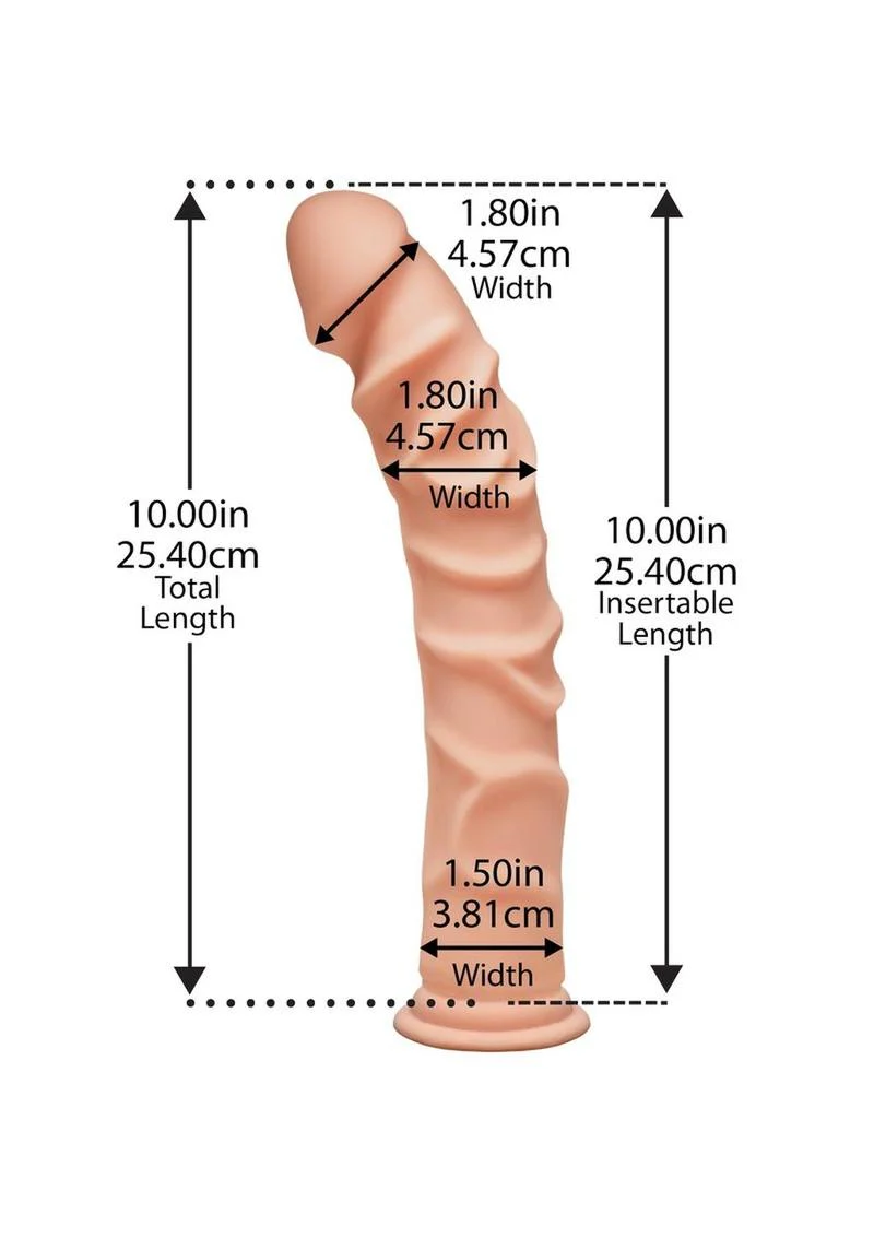 The D Ragin’ D 10 Inch Dual Density Ultraskyn Dildo with Suction Cup - Image 2
