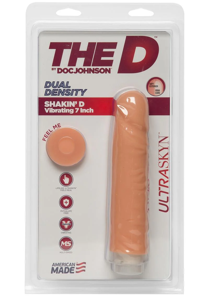 The D Shakin’ D Ultraskyn Vibrating Dildo With Dual Density Material - Image 3