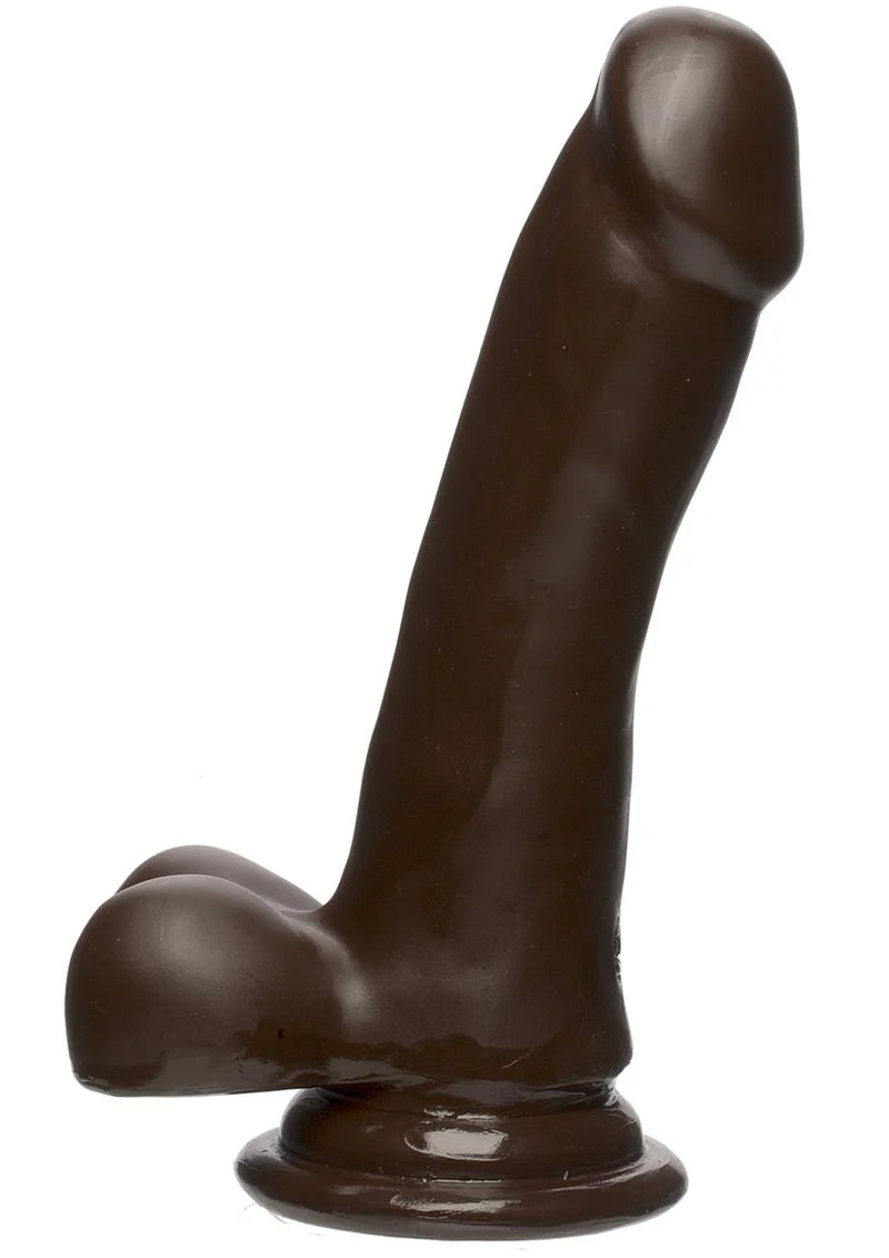 The D Slim D FirmSkyn 6 Inch Dildo with Balls Caramel - Image 2