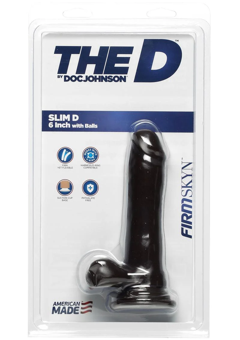 The D Slim D FirmSkyn 6 Inch Dildo with Balls Caramel - Image 4