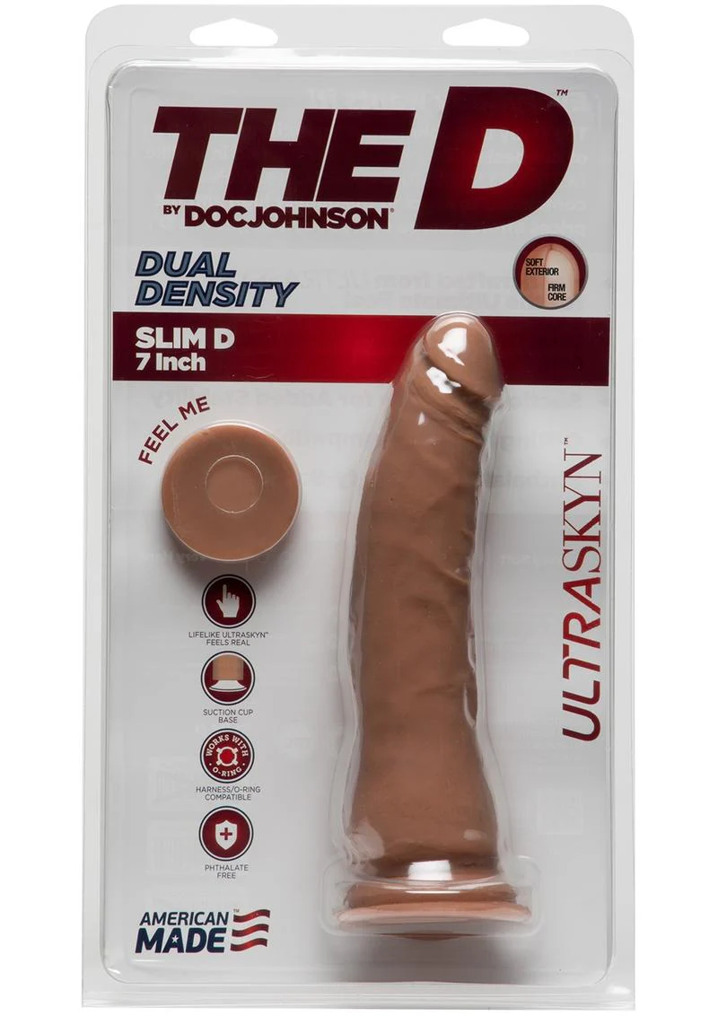 The D Slim D ULTRASKYN Dual Density 7 Inch Dildo Caramel - Image 2