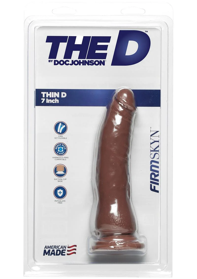 The D Thin D 7 Inch Dildo FirmSKYN Material Suction Cup - Image 4