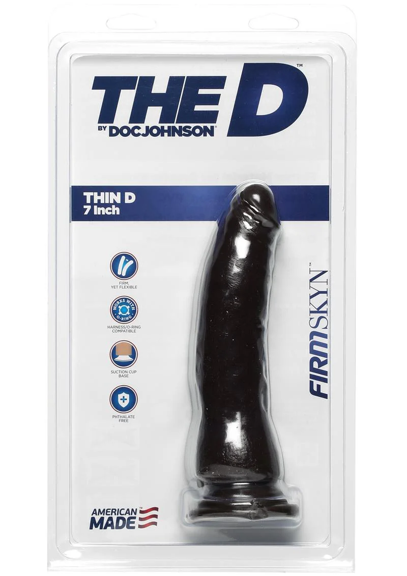 The D Thin D 7 Inch Dildo FirmSKYN Material Suction Cup - Image 5