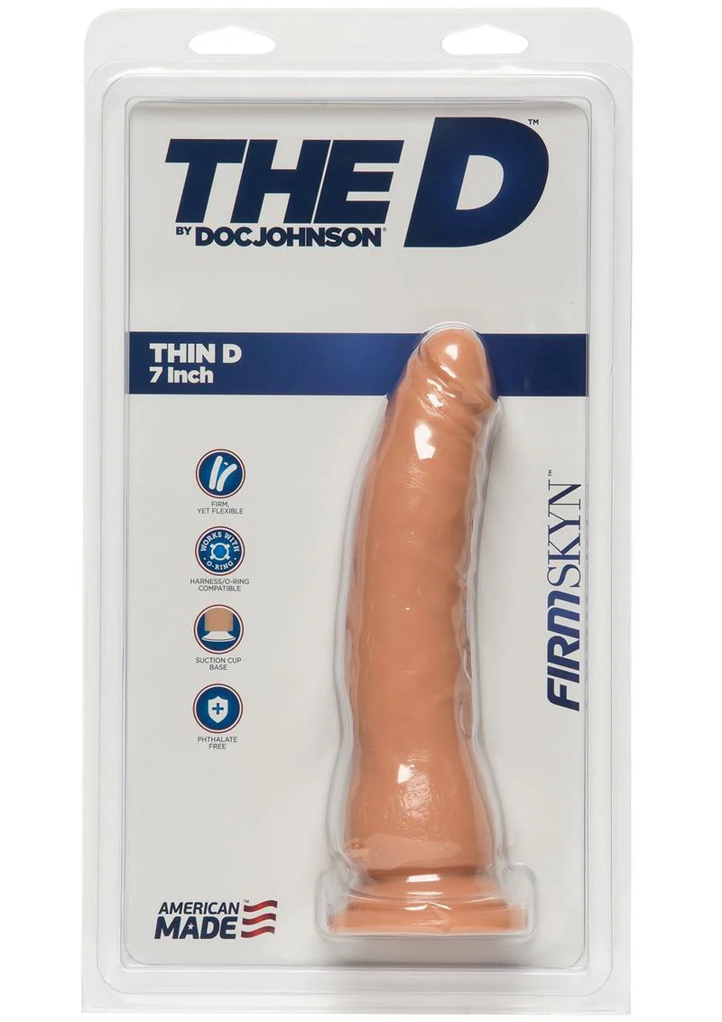 The D Thin D 7 Inch Dildo FirmSKYN Material Suction Cup - Image 6