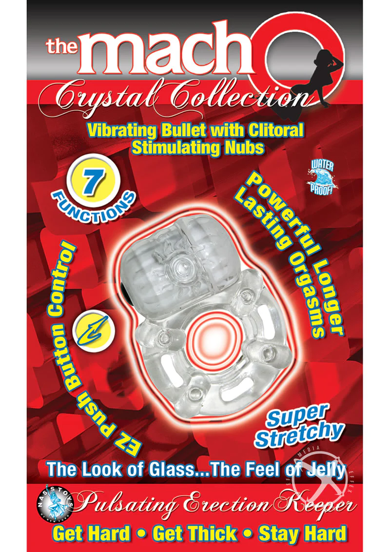 The Macho Crystal Collection Pulsating Erection Vibrating Cock Ring - Image 2