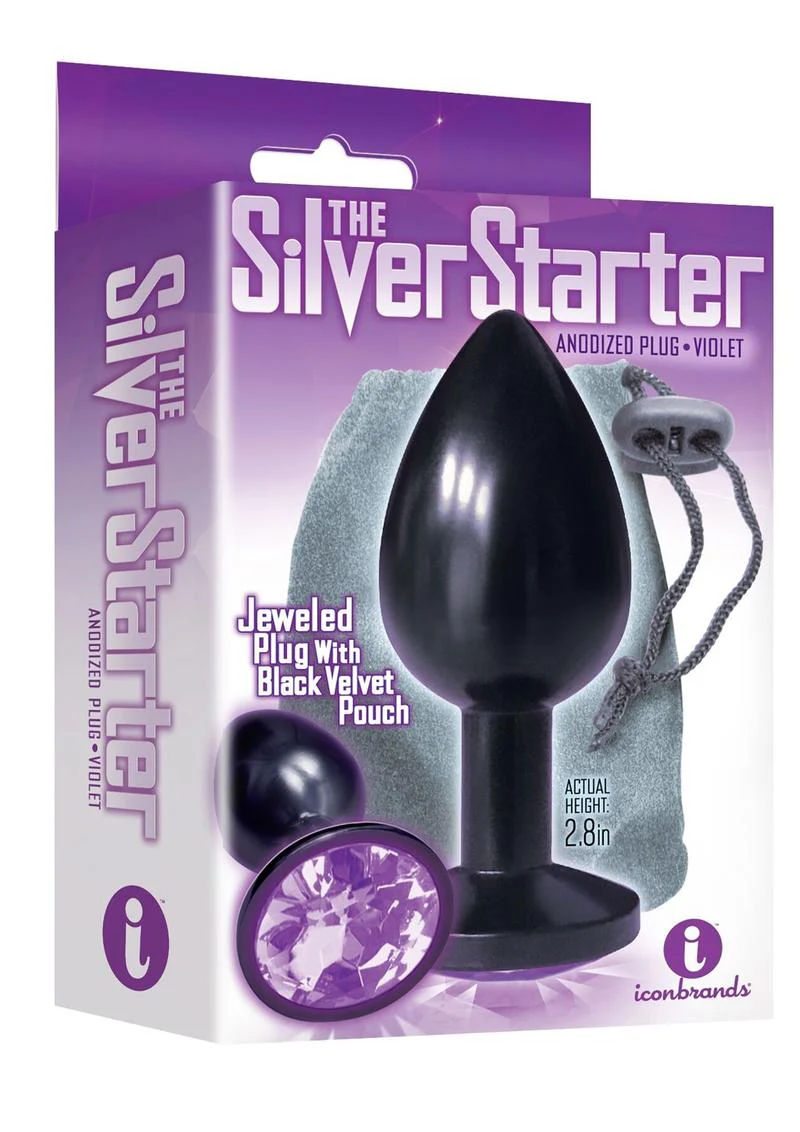 The Silver Starter Bejeweled Stainless Steel Butt Plug - Image 6
