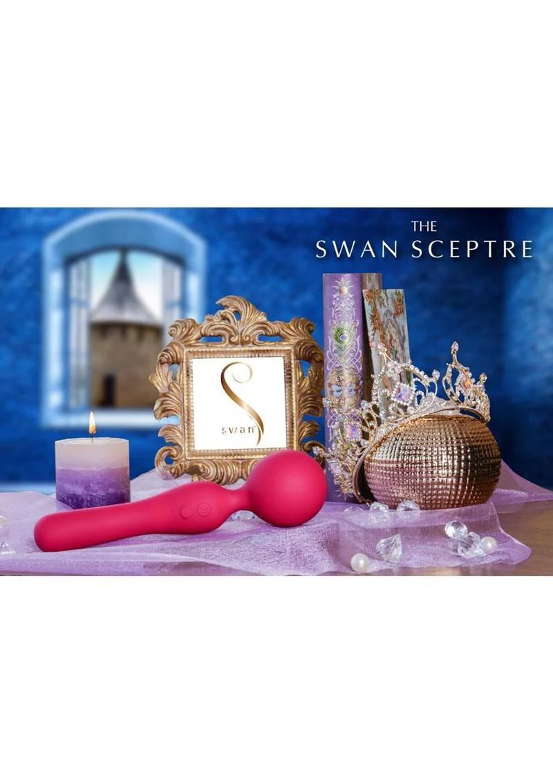 The Swan Sceptre Rechargeable Silicone Dual-End Wand Massager - Image 3