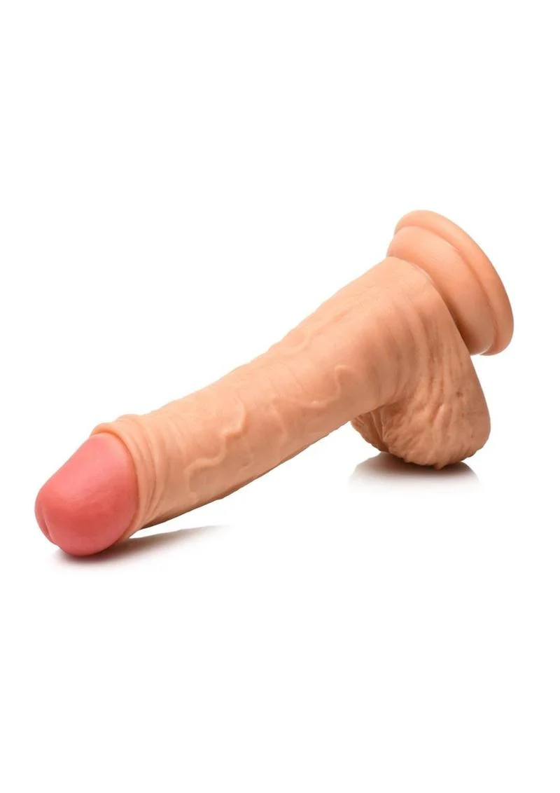 Thinz 7" Uncut Dildo with Balls Realistic Vanilla Dildo - Image 2