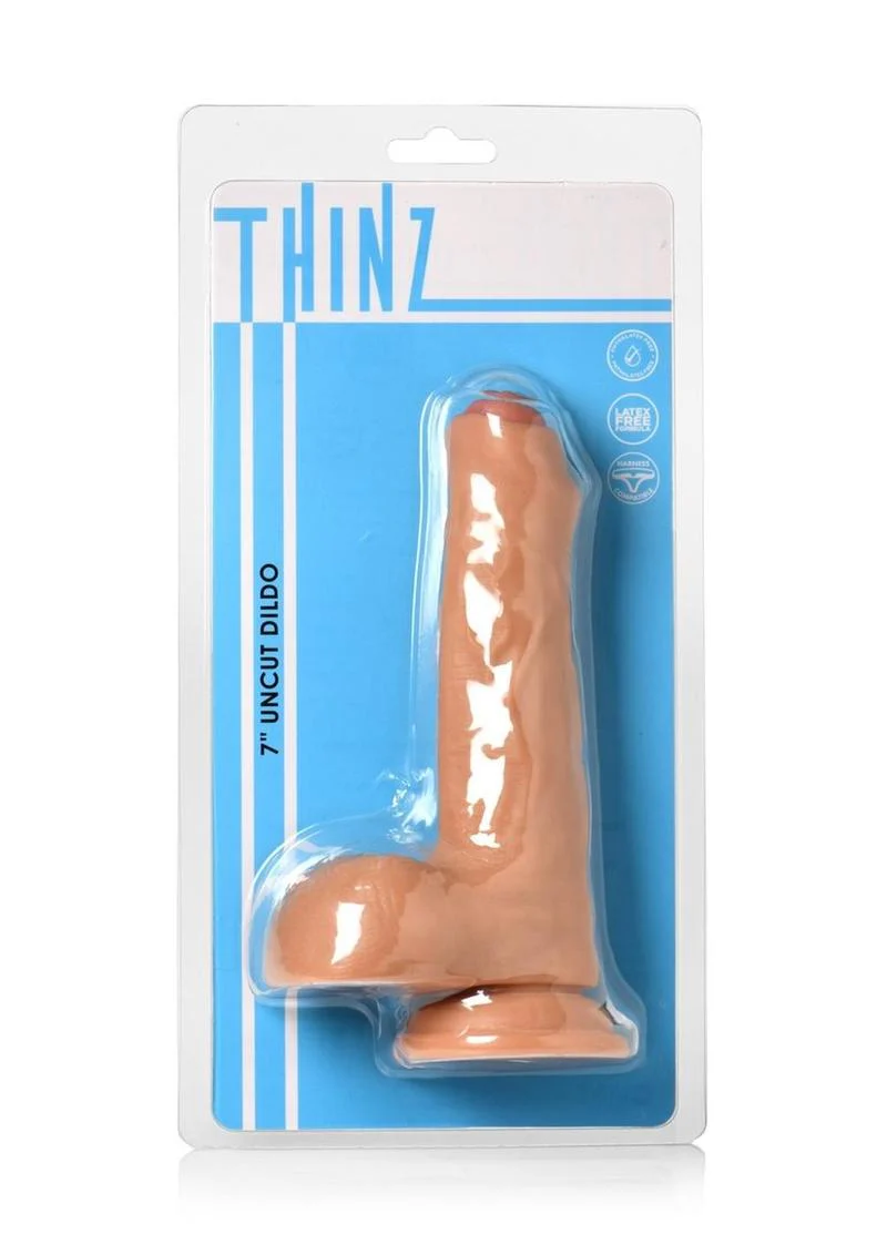 Thinz Uncut Dildo with Balls Realistic Vanilla Dildo - Image 12