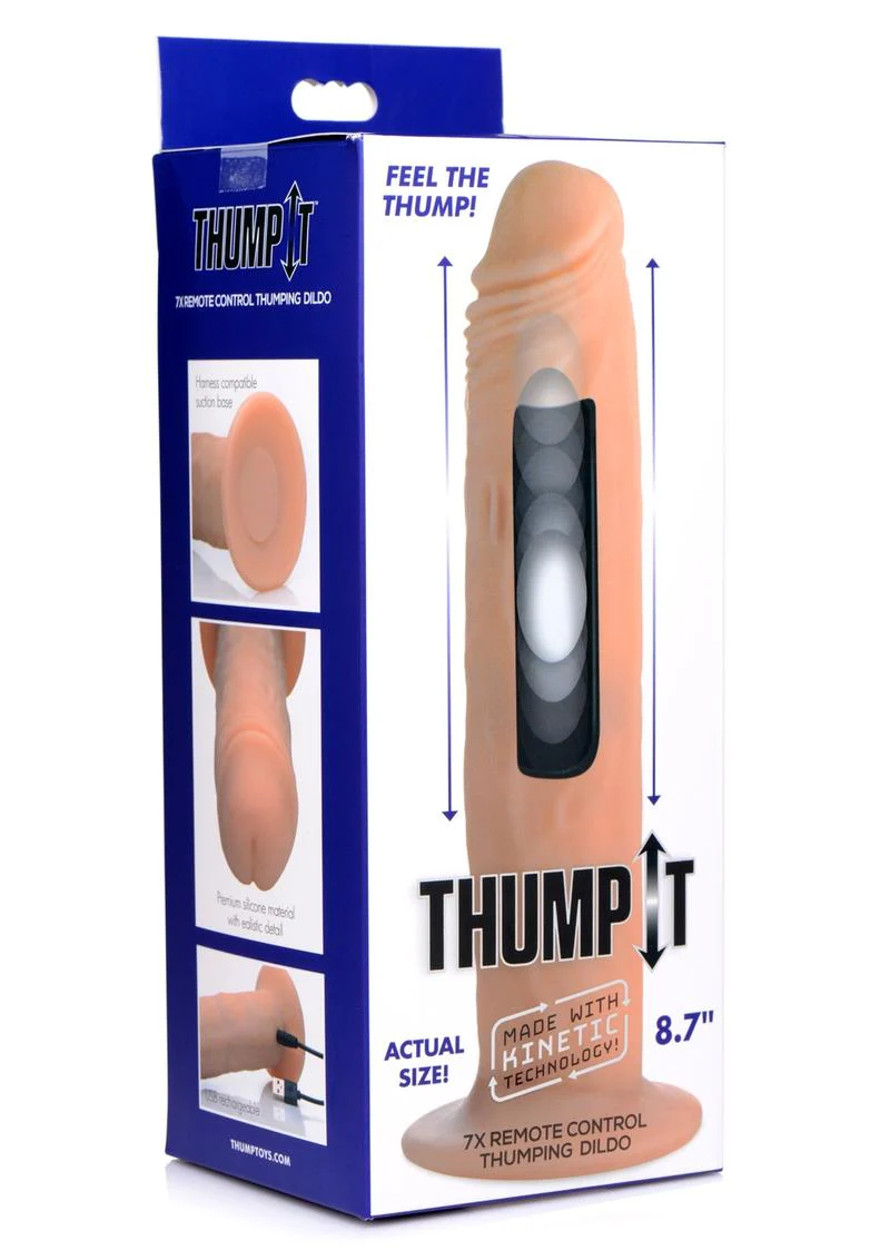 Thump It Rechargeable Silicone Thumping Dildo with Remote Control - Image 4