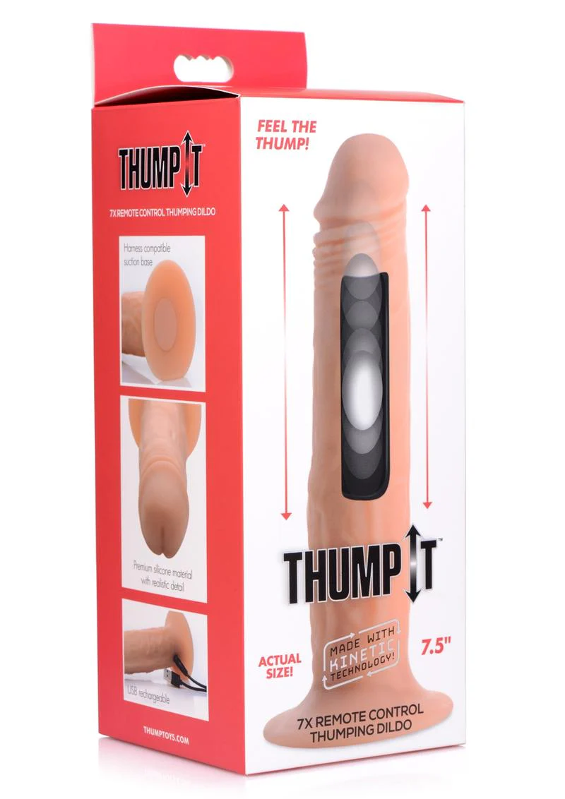 Thump It Rechargeable Silicone Thumping Remote Control Dildo - Image 4