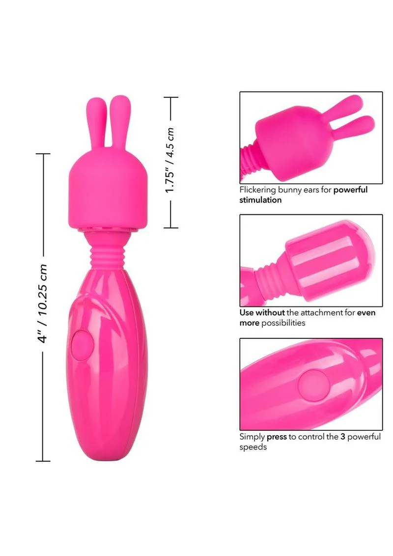 Tiny Teasers Bunny USB Rechargeable Mini Wand Vibrator - Image 3