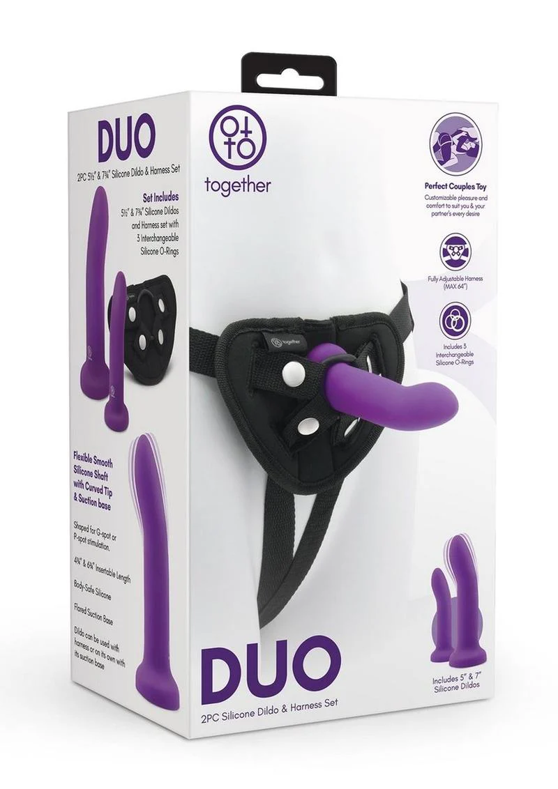 Together DUO Body Safe Silicone Dual Dildo And Harness Set - Image 4
