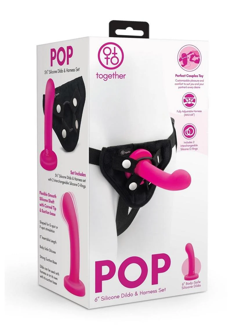 Together POP Adjustable Silicone Dildo And Harness Set - Image 4