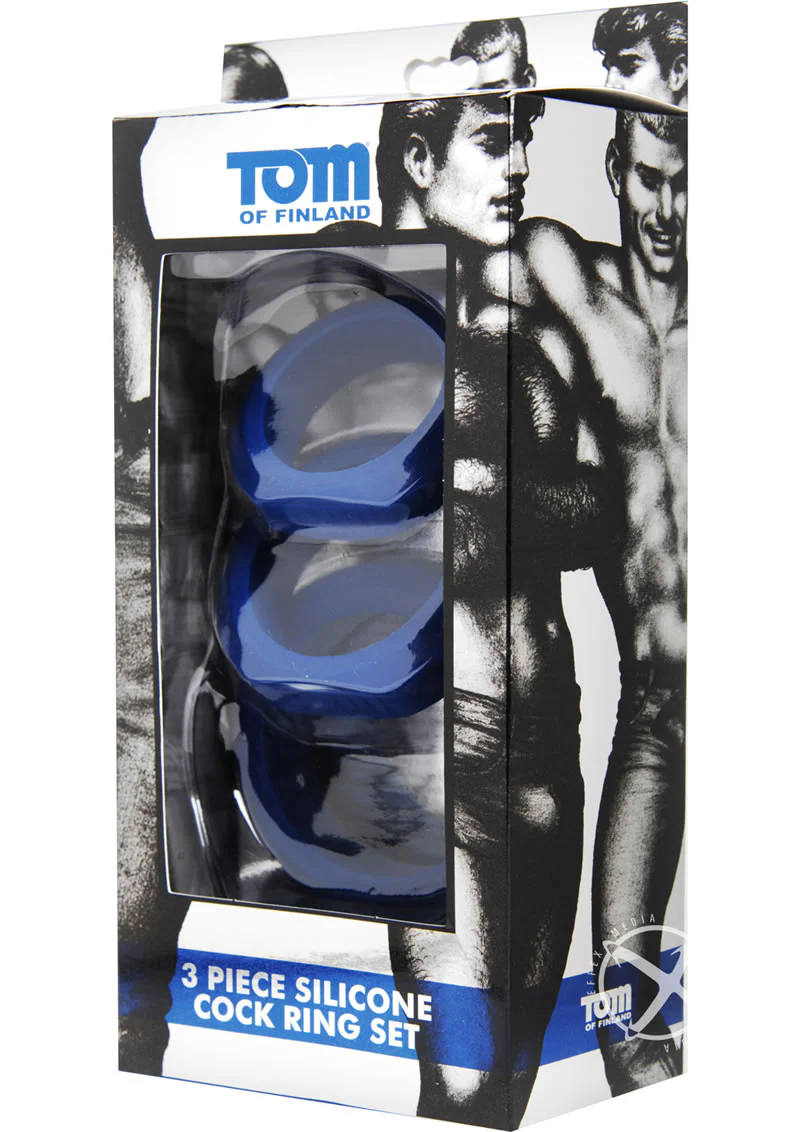 Tom of Finland 3 Piece Silicone Comfortable Cock Ring Set - Image 3