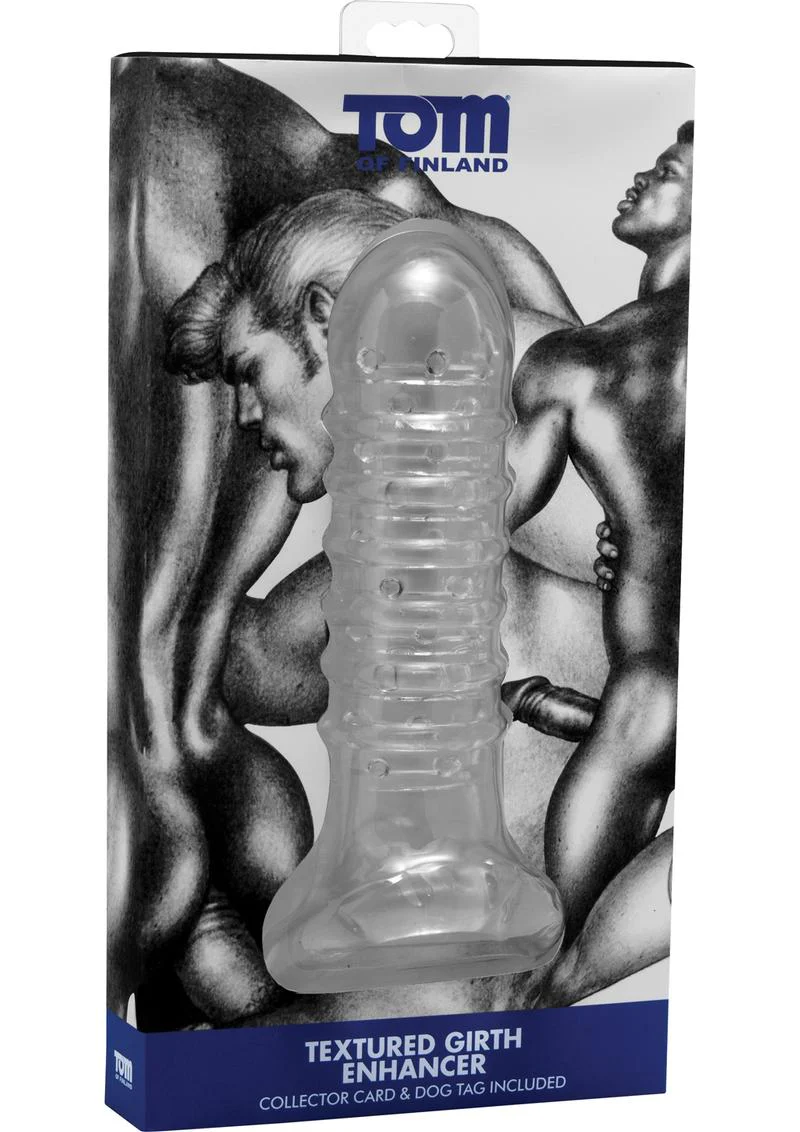 Tom of Finland Textured Girth Enhancer Clear Penis Sleeve - Image 4