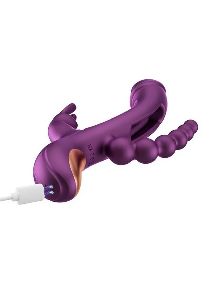 Trilux App-Controlled Silicone Rabbit Vibrator with Anal Beads - Image 6