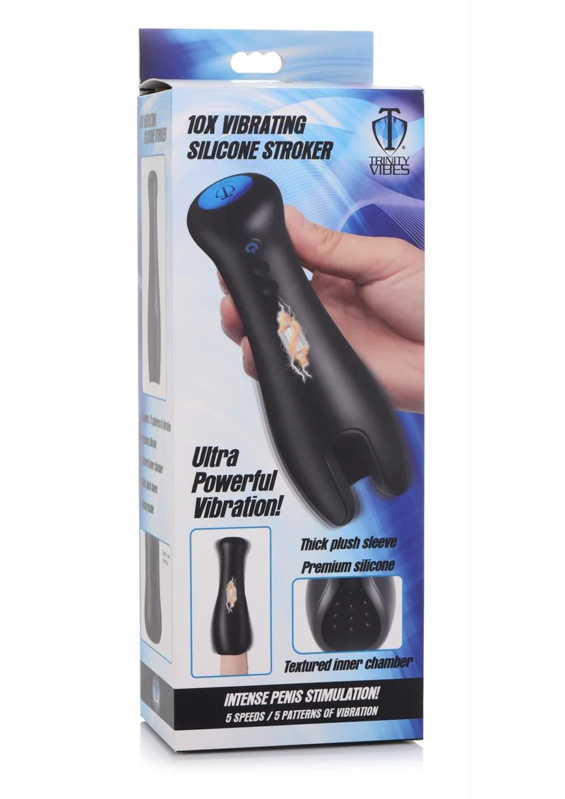 Trinity Men 10X Vibrating Silicone Stroker 5 Speeds 5 Vibration - Image 3
