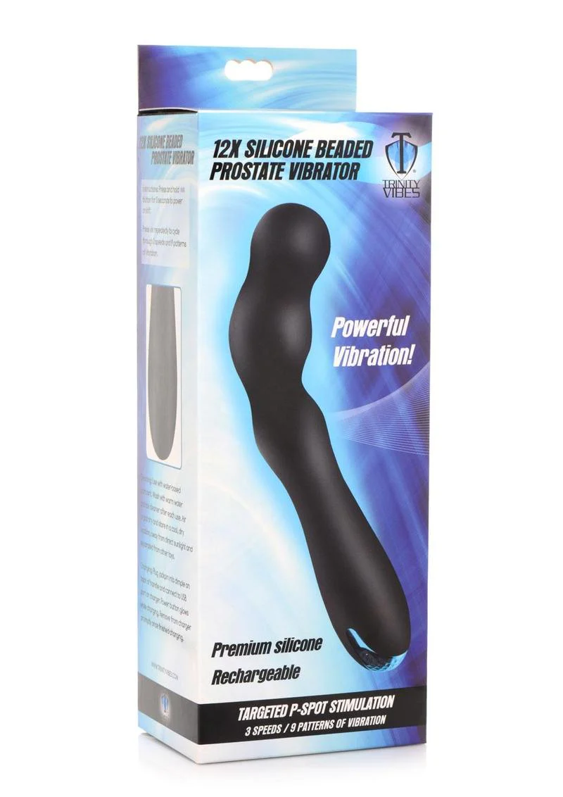 Trinity Vibes 12X Silicone Beaded Prostate Rechargeable Vibrator - Image 4