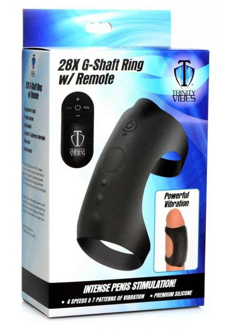 Trinity Vibes 28X G-Shaft Rechargeable Silicone Ring with Remote Control - Image 4