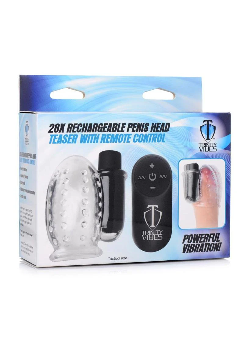 Trinity Vibes 28X Rechargeable Penis Head Teaser with Remote Control - Image 3