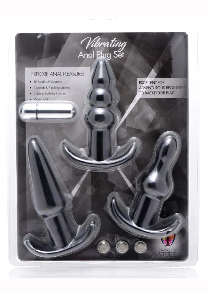 Trinity Vibes 4 PC Vibrating Anal Plug Set - Image 4