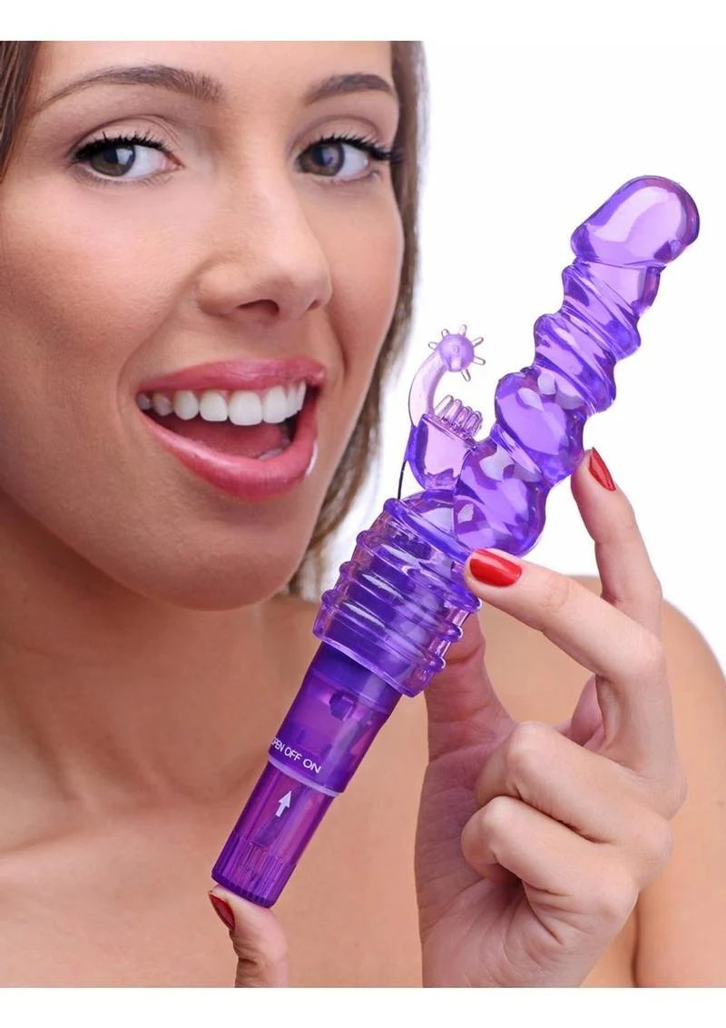 Trinity Vibes Royal Rocket Ribbed Rabbit Vibrator - Image 3