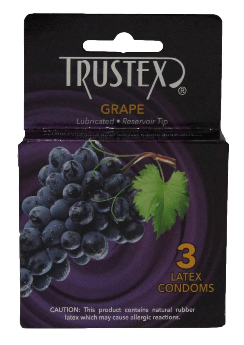 Trustex Grape Flavored Lubricated Reservoir Tip Condoms - Image 2
