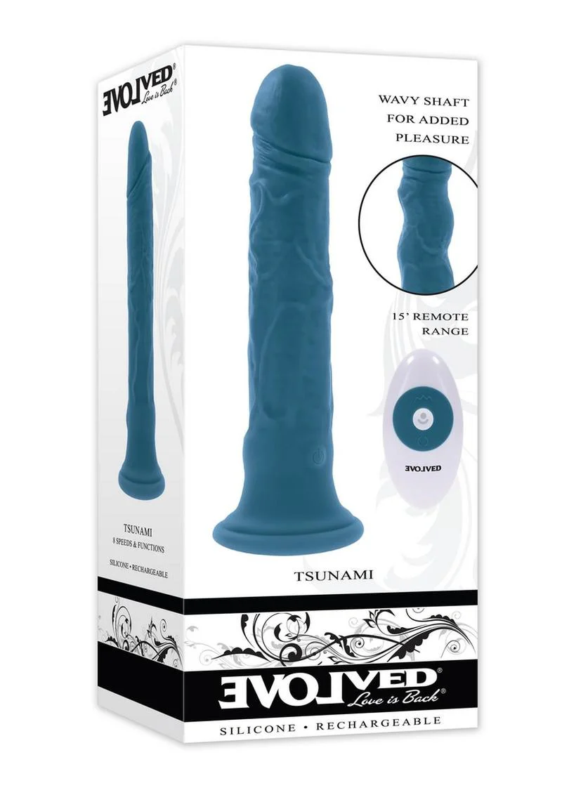 Tsunami Silicone Realistic Vibrator With Remote Control - Image 4