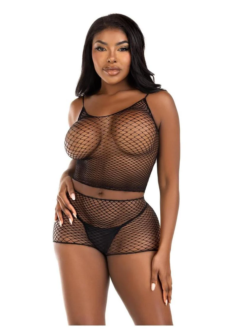 Twist Net Tank Top and Boy Shorts Set - Image 9