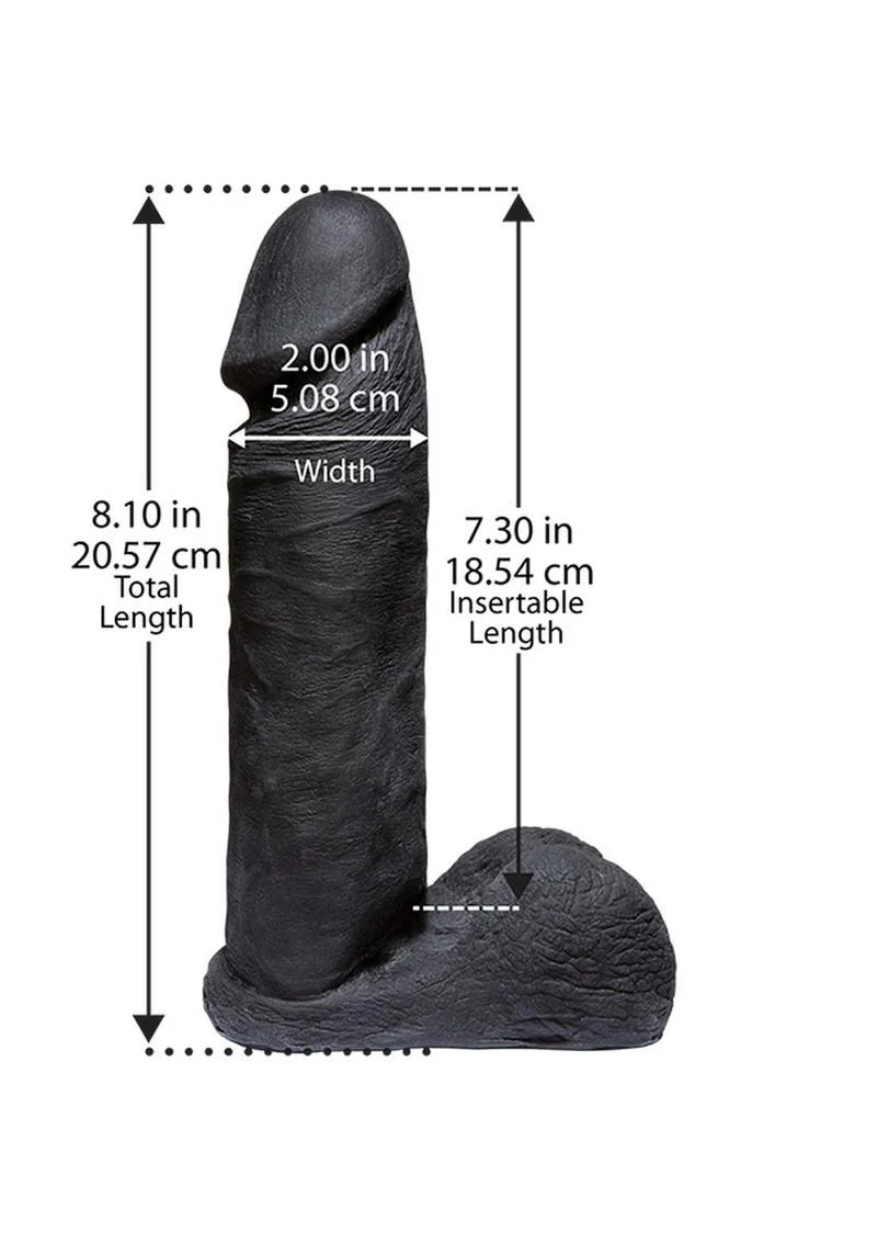 Vac-U-Lock 6in Code Black UR3 Dildo Detail And Harness Compatible - Image 4