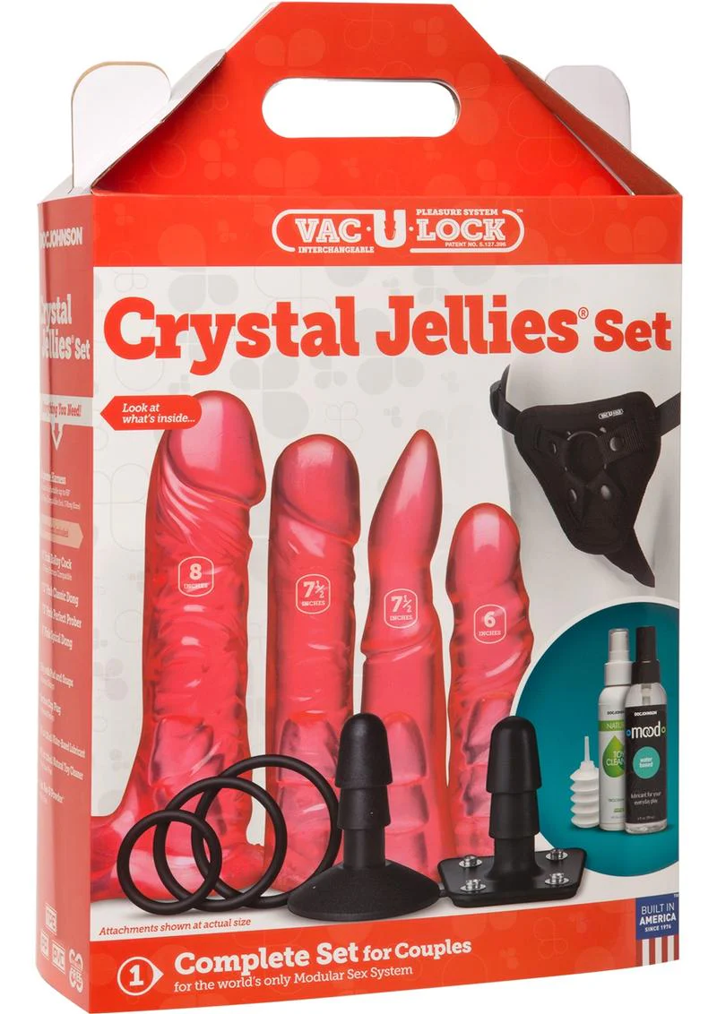 Vac-U-Lock Crystal Jellies Set Complete Kit for Couples - Image 4