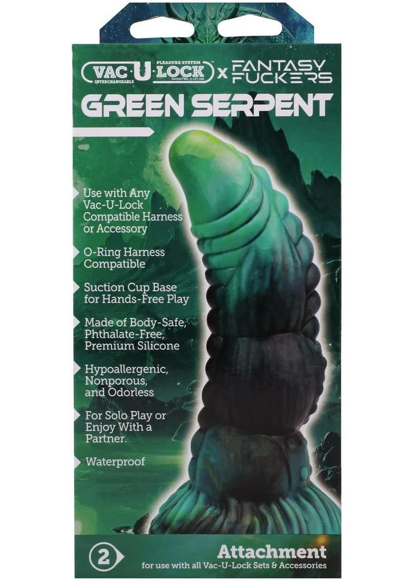 Vac-U-Lock Fantasy Fuckers Green Serpent Dildo - Image 3