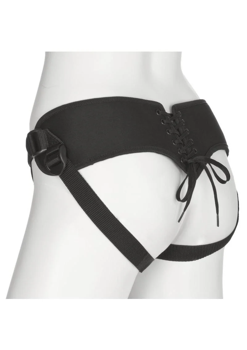 Vac-U-Lock Platinum Corset Harness with Plug - Black - Image 3