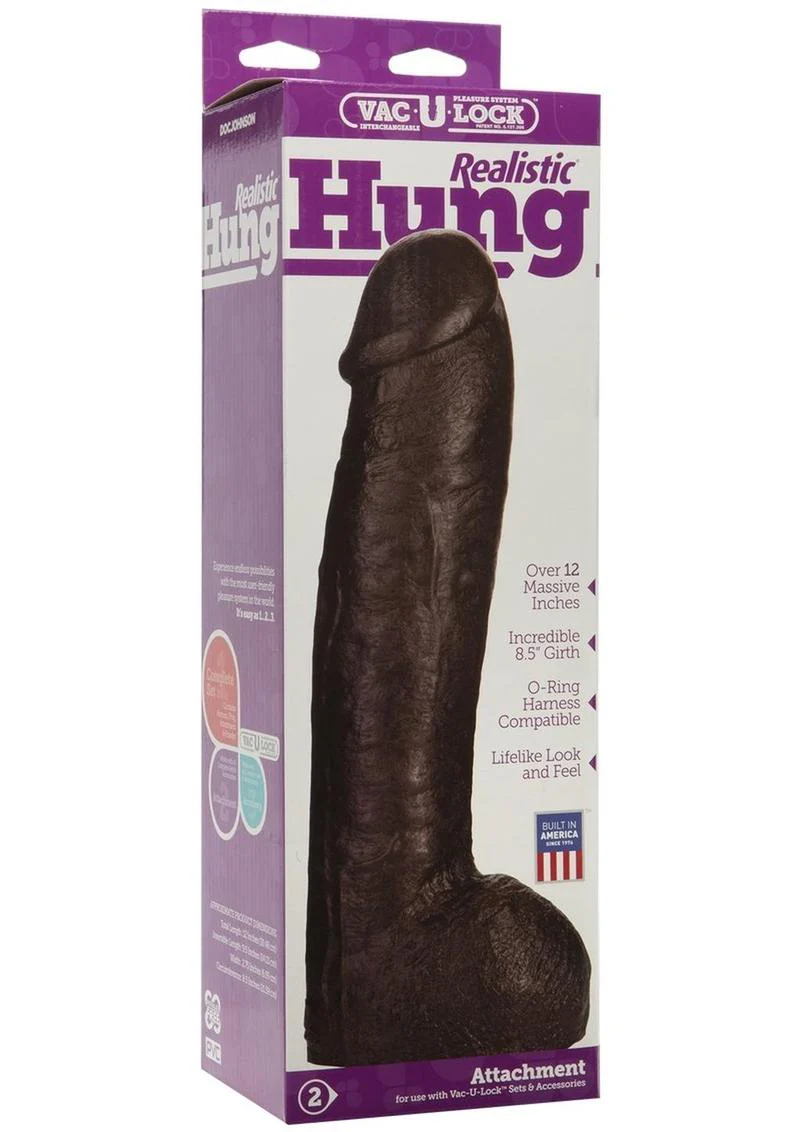 Vac-U-Lock Realistic Hung Dildo 12 Inch O-Ring Compatible - Image 6