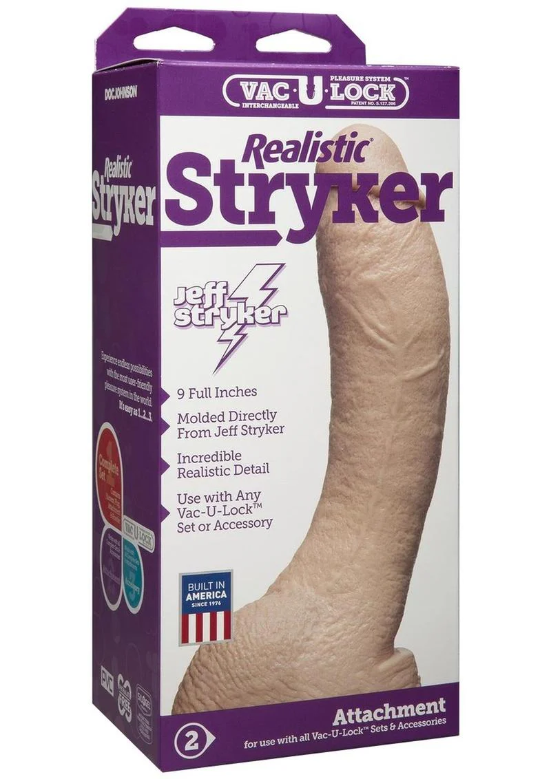 Vac-U-Lock Realistic Stryker Dildo 9 Inch by Jeff Stryker Attachment - Image 3