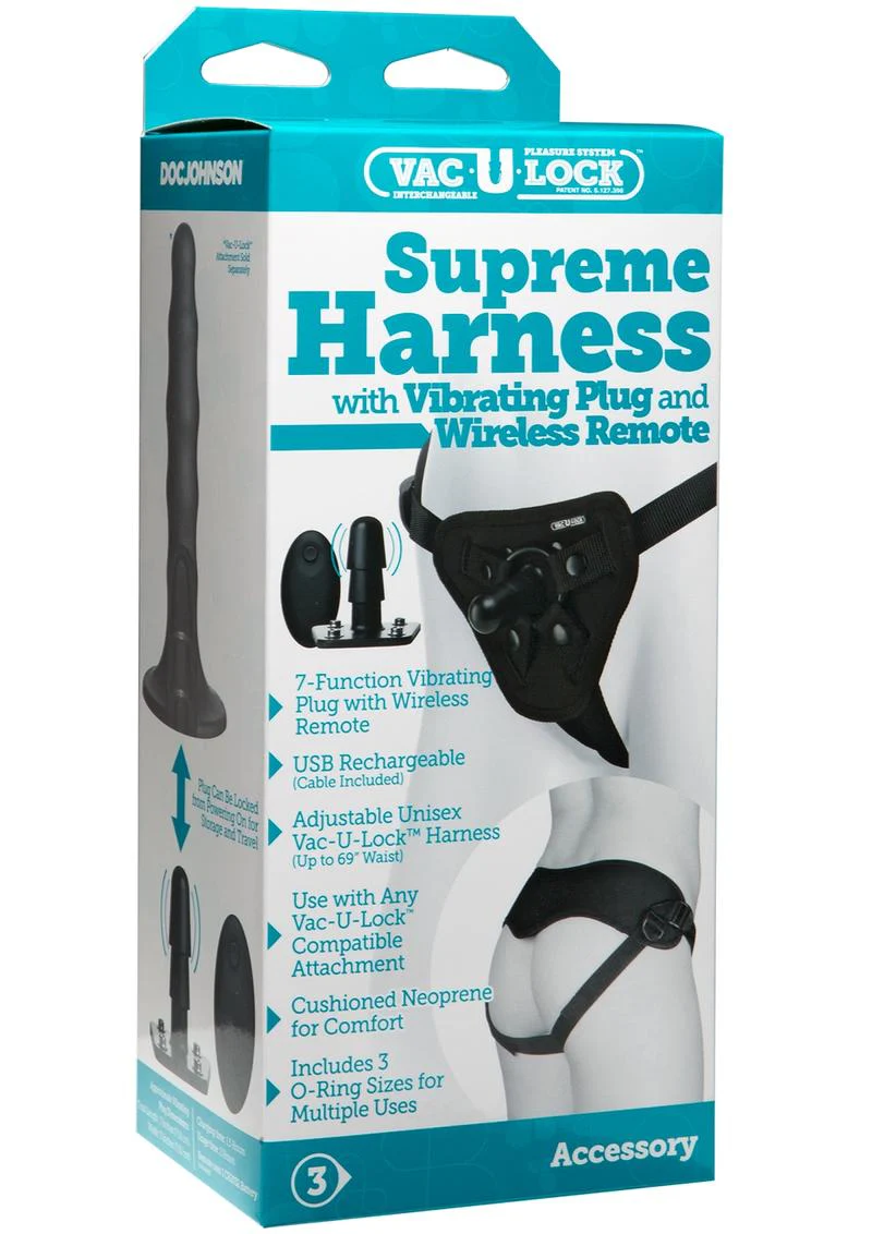 Vac-U-Lock Supreme Harness with Vibrating Plug and Wireless Remote - Image 4