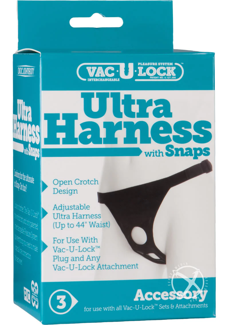 Vac-U-Lock Ultra Harness with Snaps Open Crotch Strap-On Harness - Image 3