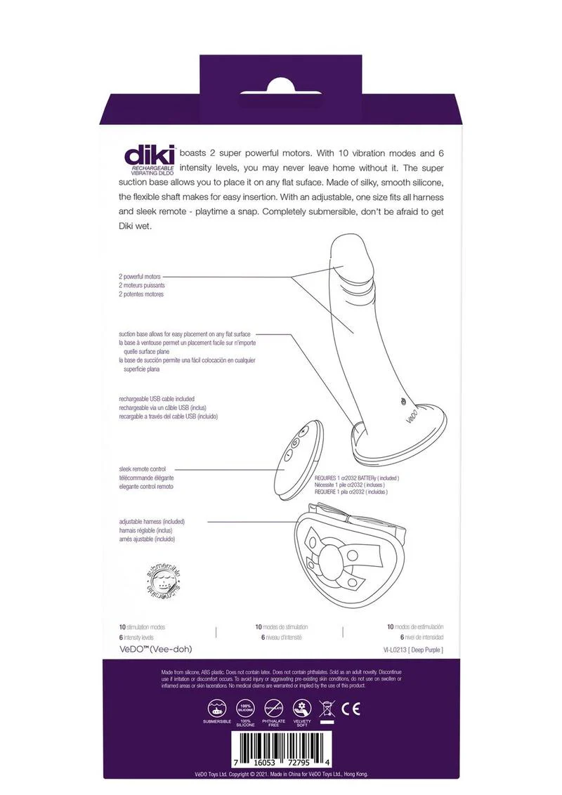 VeDO Diki Silicone Vibrating Dildo - Image 3