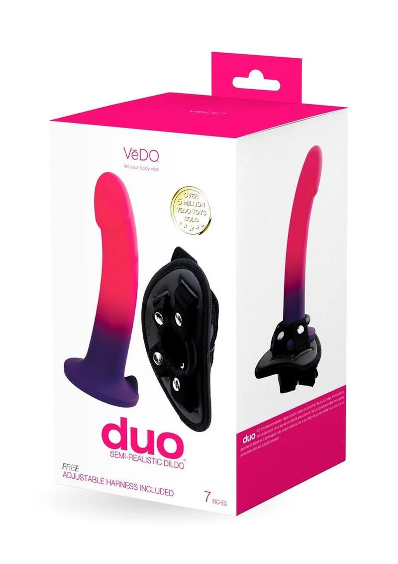 VeDO Duo Silicone Dildo with Harness - Image 8
