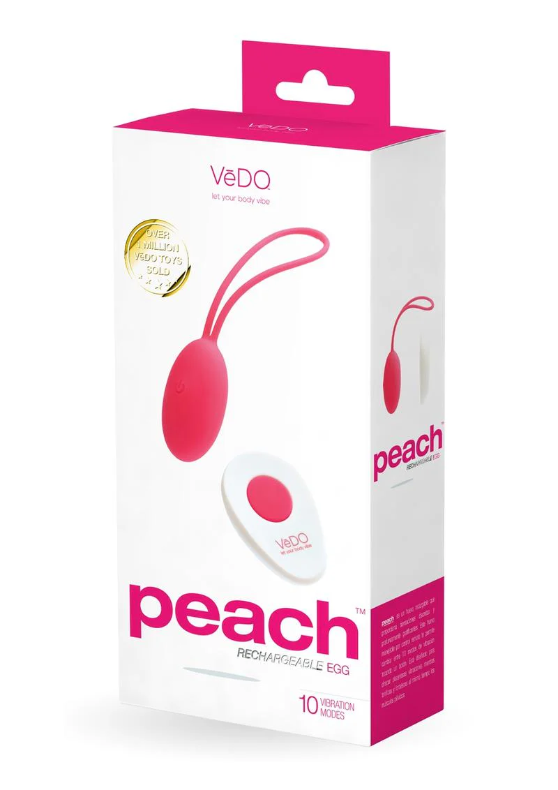 VeDO Peach Rechargeable Egg Vibrator - Image 4
