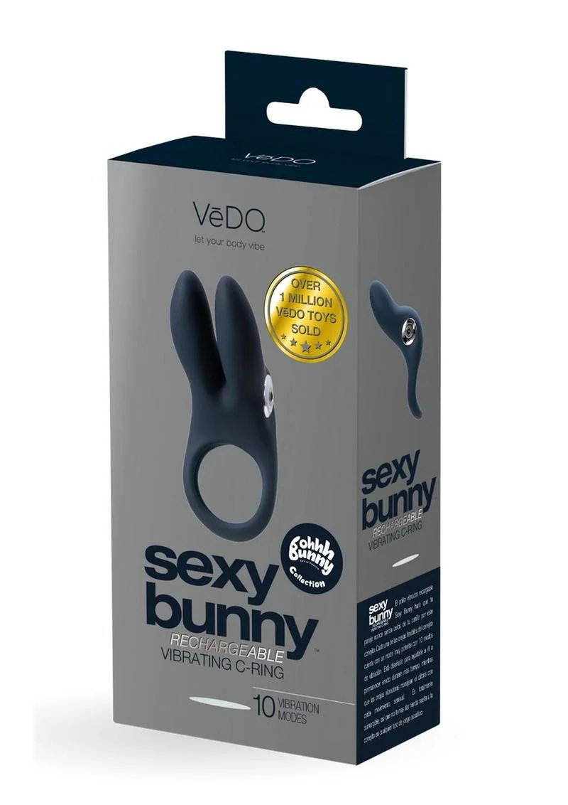 VēDO Sexy Bunny Rechargeable Vibrating C-Ring - Image 4