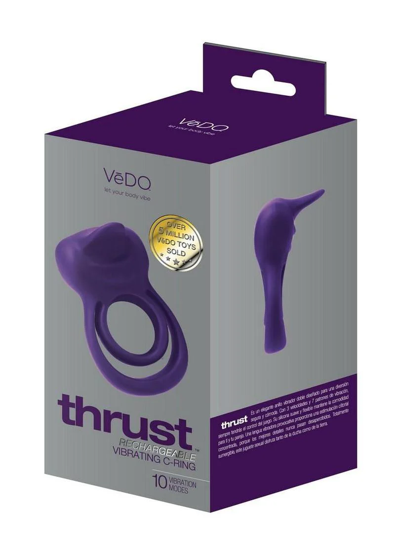 VeDO Thrust Rechargeable Vibrating Silicone Cock Ring - Image 8
