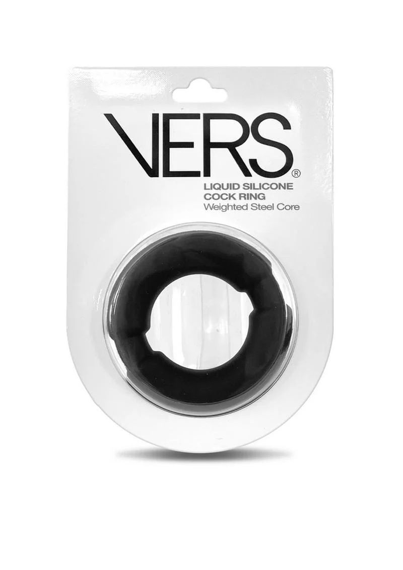 VERS Liquid Silicone Cock Ring With Weighted Steel Core - Image 3