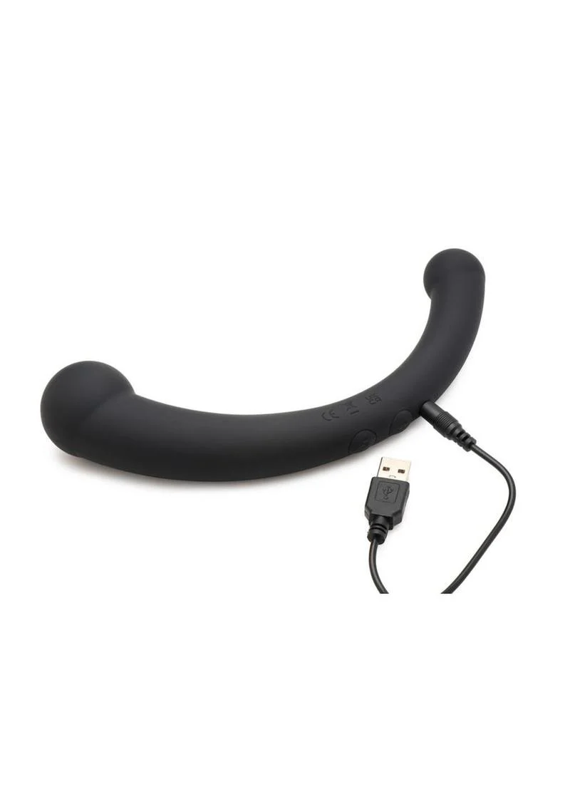 Vibra-Crescent Vibrating Silicone Dual-Ended Dildo - Image 2