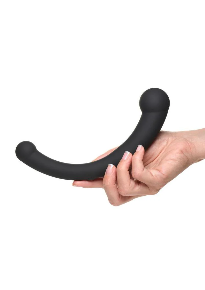 Vibra-Crescent Vibrating Silicone Dual-Ended Dildo - Image 3