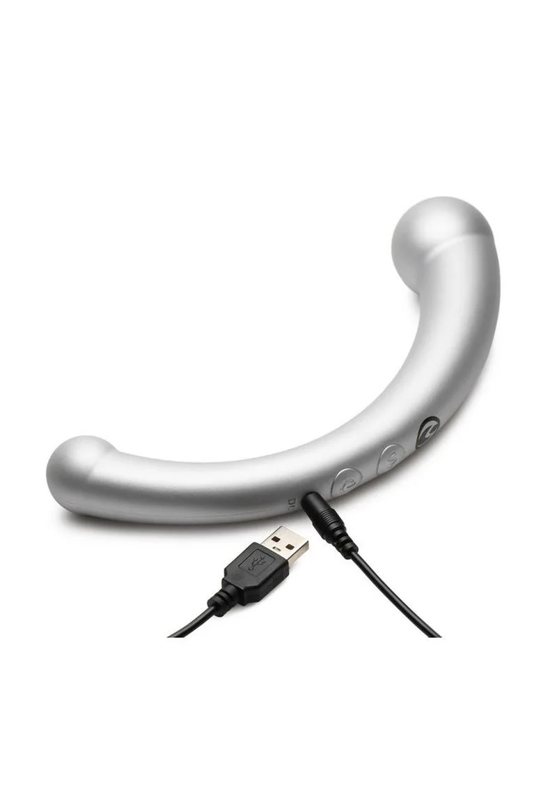 Vibra-Crescent Vibrating Silicone Dual-Ended Dildo - Image 5